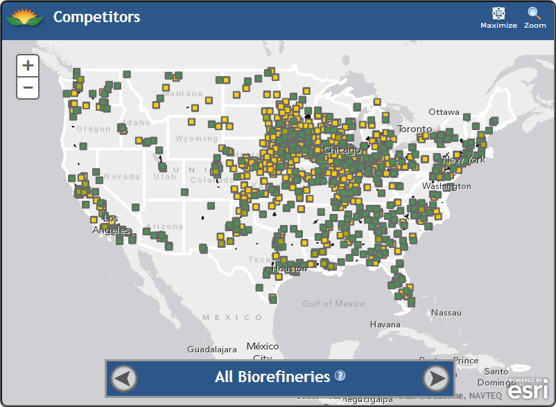 Biorefineries Map Image